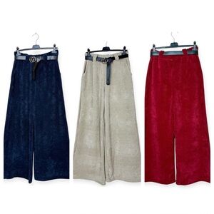 MADE IN ITALY Elegant  Wide-Leg Pants